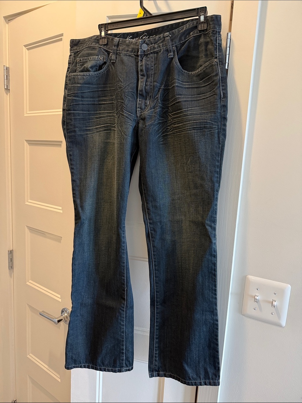 Kenneth Cole Men's Midnight Blue Bootcut Jeans